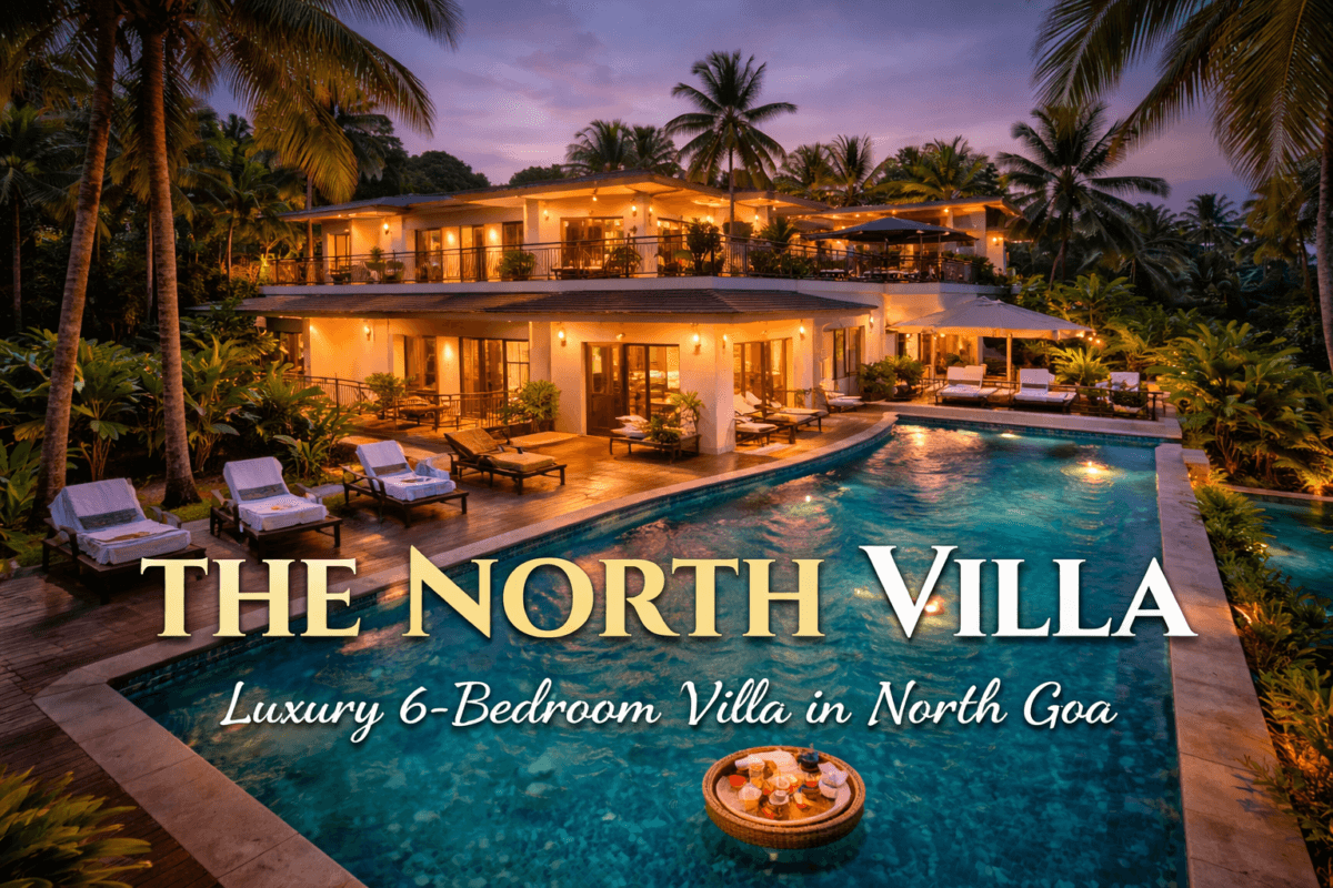 Luxury 6 bedroom private villa in Candolim North Goa with private swimming pool and rooftop party area